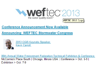 WEFTEC 2013 will open on Oct.7-9
